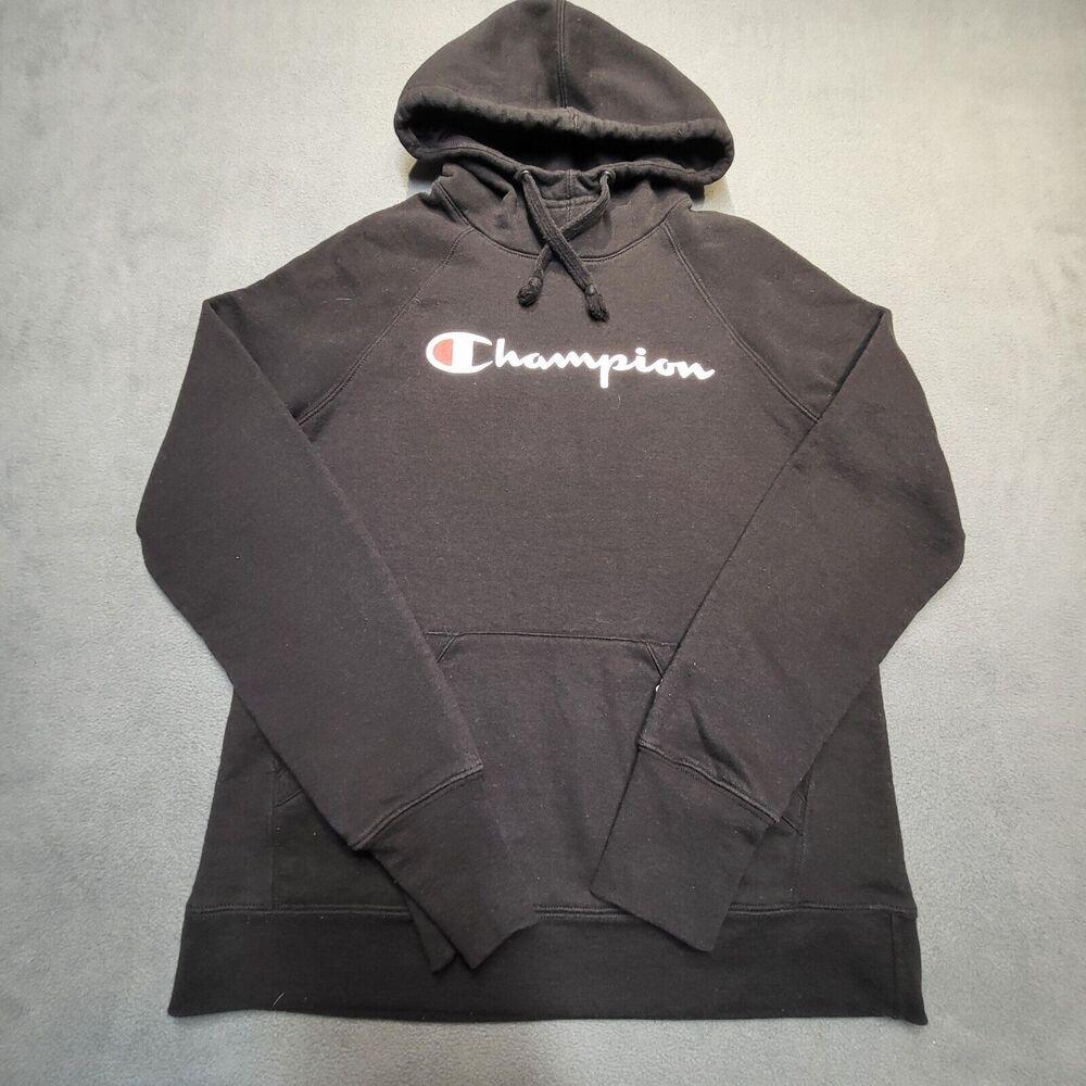 Champion Hoodie Womens Size S Black Pullover Sweatshirt Long Sleeve